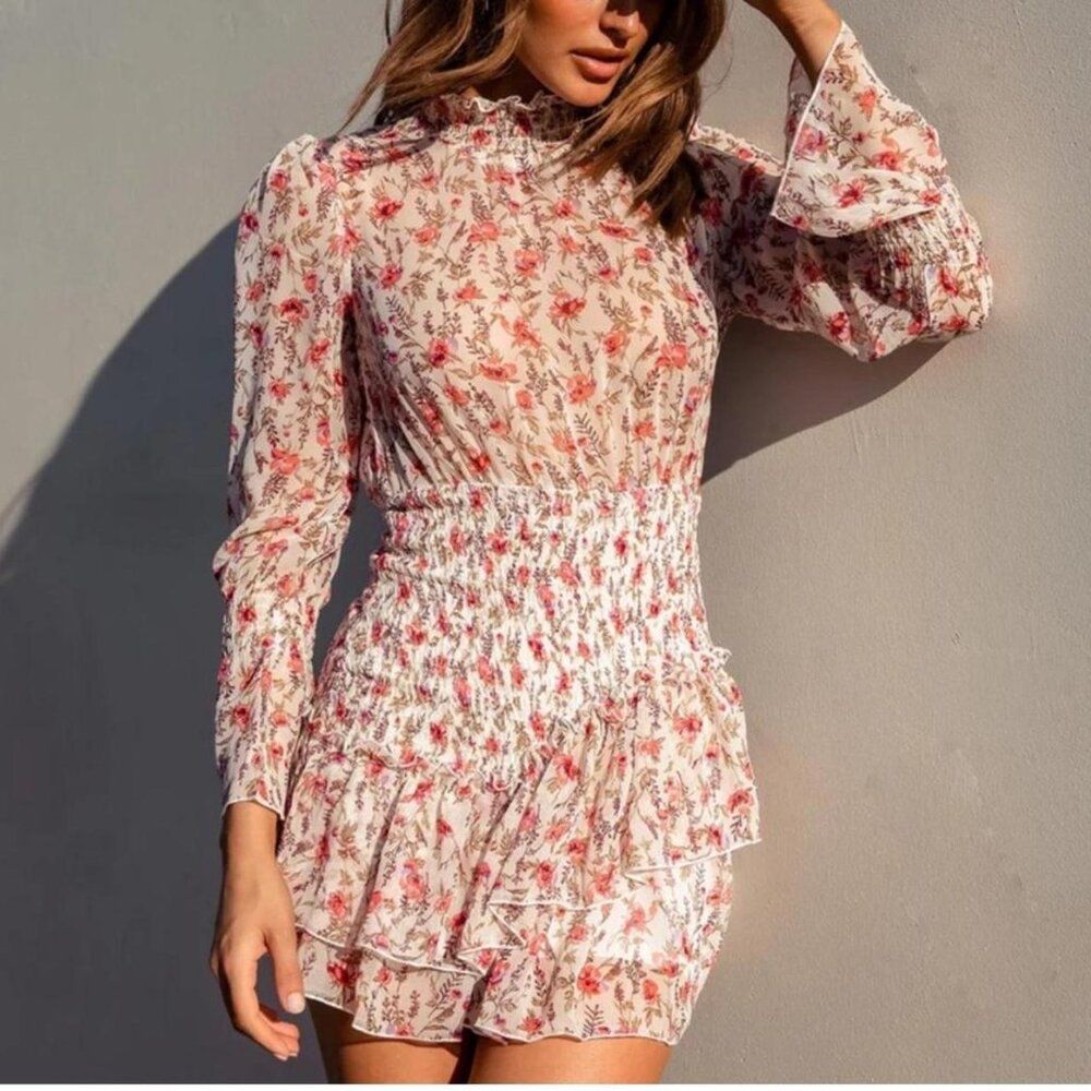 Princess Polly floral high-neck dress